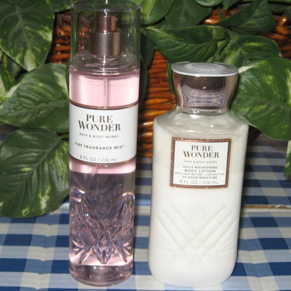 BBW Pure Wonder Fine Fragrance Mist + Body Lotion Lot of 2 New - Picture 2 of 3
